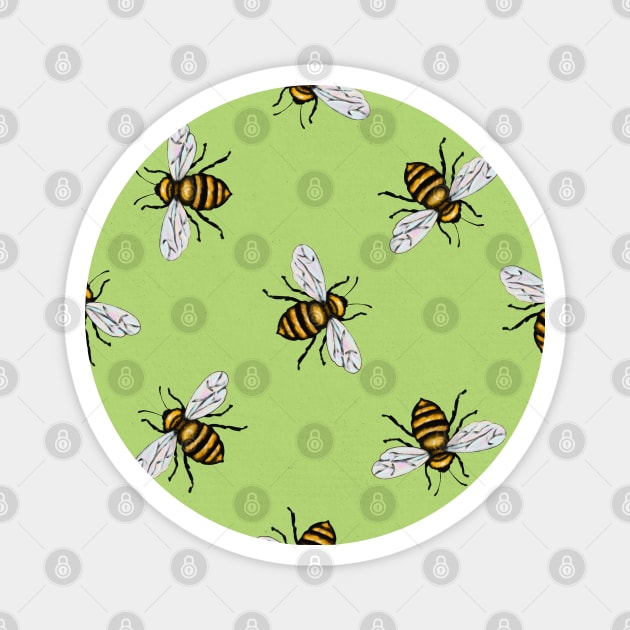 Bee Pattern Magnet by okpinsArtDesign